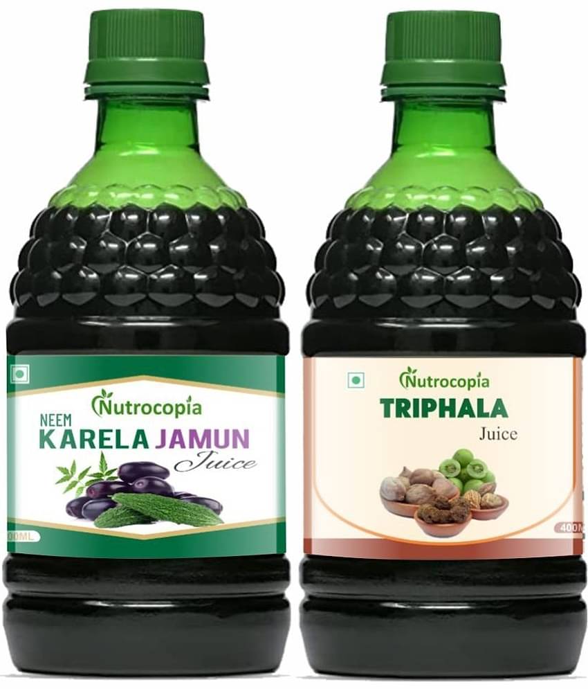 NUTROCOPIA Neem Karela Jamun & Triphala Juice For Diabetic Care Pack of 2 of 400 ML(800 ML)