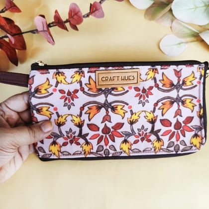 Dual-Zip Wallet- Maroon Floral