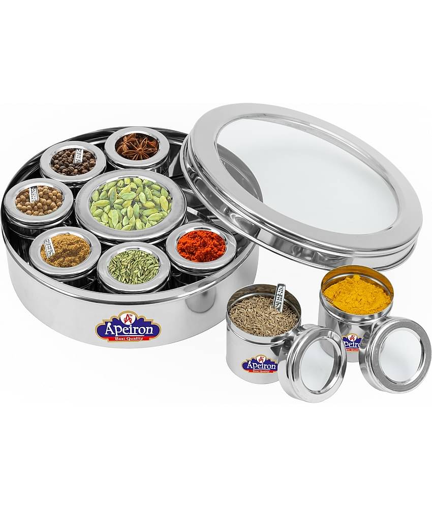 APEIRON - Silver Steel Spice Container ( Pack of 1 )