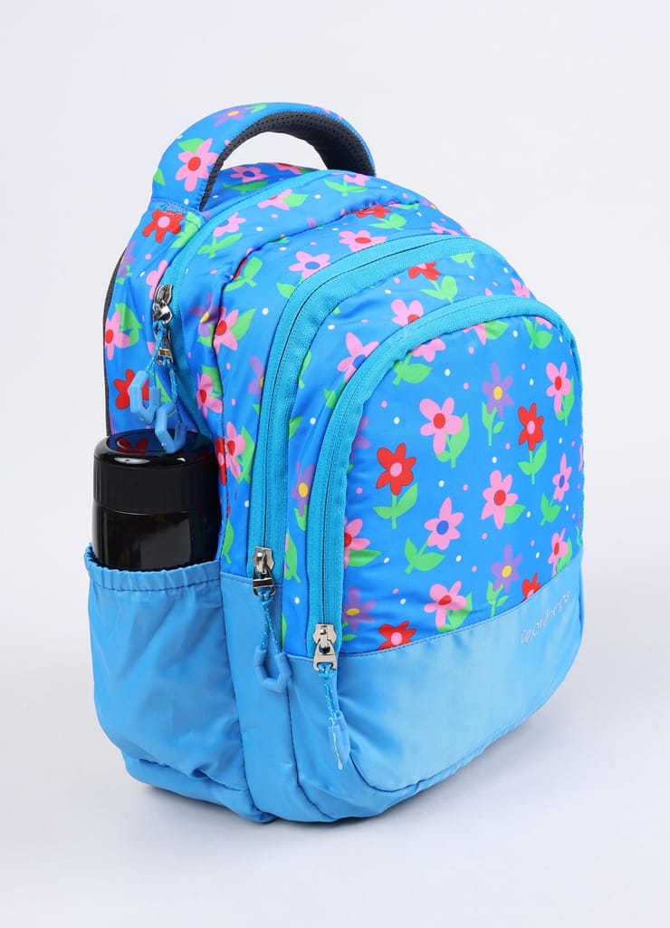 PB Pearlbags Tulip 12L Printed Backpack , 3 Compartments, Bottle Holder, Organizer, Premium Fabric, Water Resistant Anti Theft , School Bag for Boys and Girls