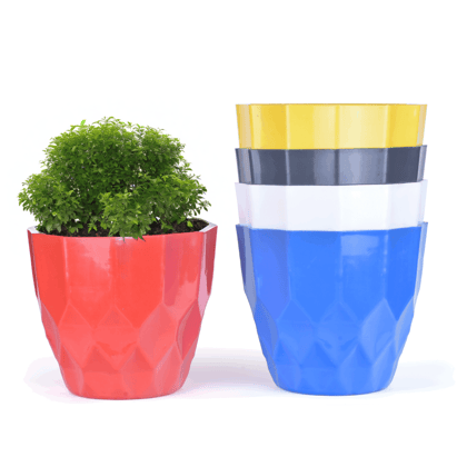 Heera Designer Planter Pots-6 Inch / Pack of 4 / Blue