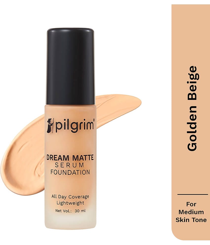 Pilgrim Golden Beige Serum Liquid Foundation Make Up,For All Skin Type,30Ml (pack Of 1)