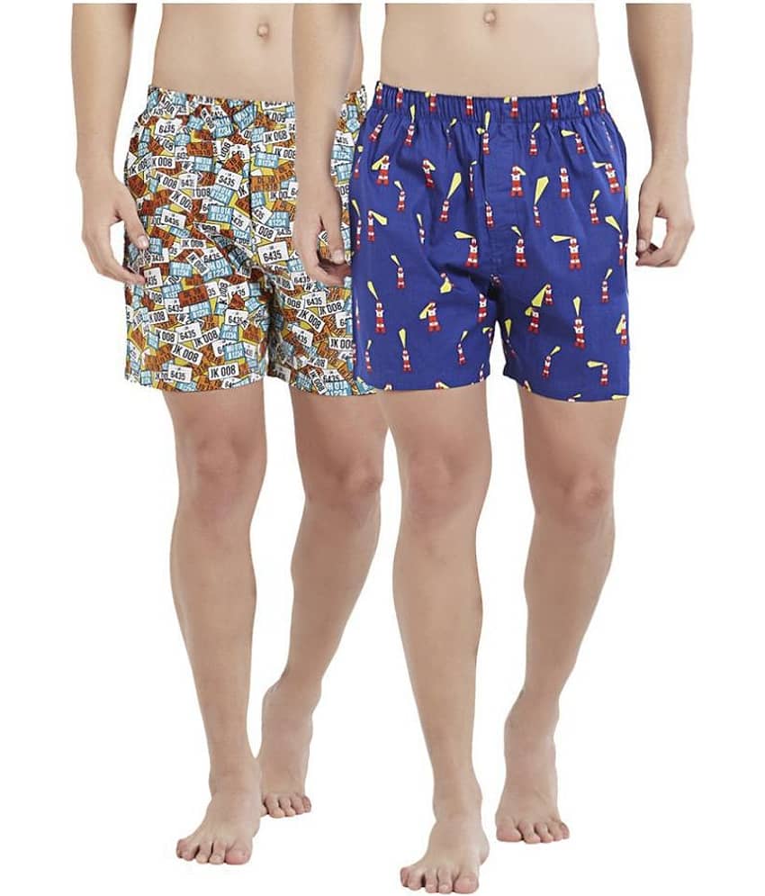XYXX Pack of 2 Cotton Boxers For Men's ( Multi )