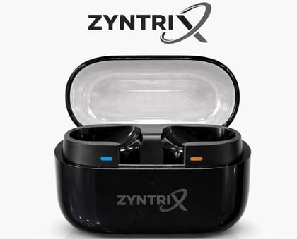 Zyntrix Buds 3 Pro Wireless TWS Earbuds, AI-Driven Audio, Active Noise Cancellation, Adaptive Sound, 38H Battery, Pinch Controls - Black