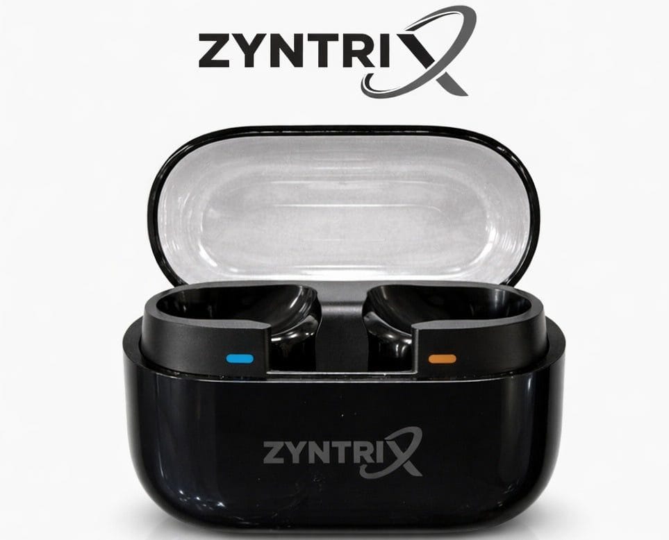 Zyntrix Buds 3 Pro Wireless TWS Earbuds, AI-Driven Audio, Active Noise Cancellation, Adaptive Sound, 38H Battery, Pinch Controls - Black