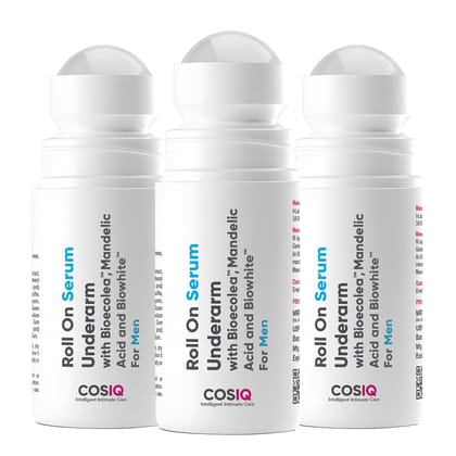 Cos-IQ Brightening Underarm Roll On Serum for Men (Pack of 3 X 40ml)| With Bioecolea, Mandelic Acid and Bio White| For Sensitive Skin |Control Odour, Softens Skin Long-Lasting Protection |90 Days Pack Cos-IQ Brightening Underarm Roll On Serum for Men (Pa Cos-IQ Brightening Underarm Roll On Serum for Men (Pack of 3 X 40ml)| With Bioecolea, Mandelic Acid and Bio White| For Sensitive Skin |Control Odour, Softens Skin Long-Lasting Protection |90 Days Pack Cos-IQ Brightening Underarm Roll On Serum for Men (Pa