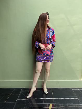 Venice Printed Shirt And Skirt Set-S