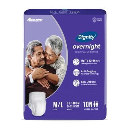 Dignity Overnight Pull Ups Adult Diapers With Comfit Mask (Pant Style) M