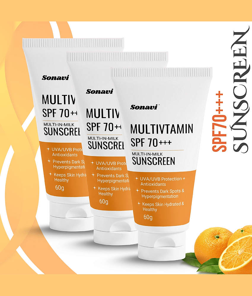 Sonavi SPF 70 Sunscreen Cream For All Skin Type ( Pack of 3 )