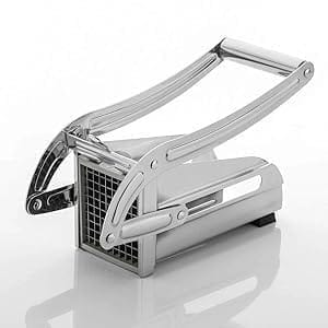 Stainless Steel French Fry Cutter - Heavy-Duty Potato Slicer for Homemade Fries, Vegetables & More - Commercial Grade, Easy to Use & Durable