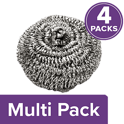 Sparkmate By Crystal Stainless Steel Scourer - Scratch-Free, Rustproof, Tough On Utensils, 4 x 15 g Multipack