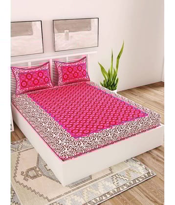 unique choice Cotton Double Bedsheet ( Pink )