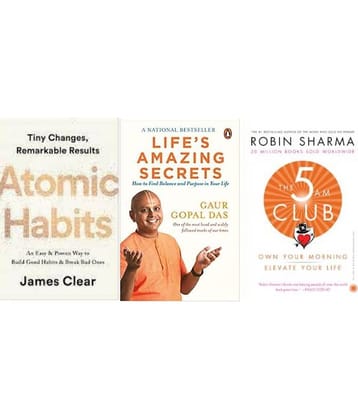 Atomic Habits + Life's Amazing Secrets + 5 Am Club
