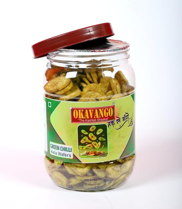 Okavango Green Chilli Spicy Banana Chips, Traditional Indian Snack