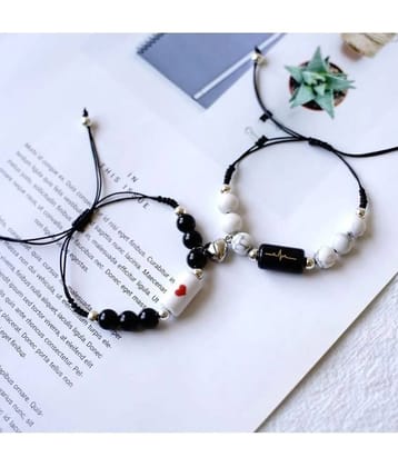 FASHION FRILL Black Bracelet ( Pack of 2 )