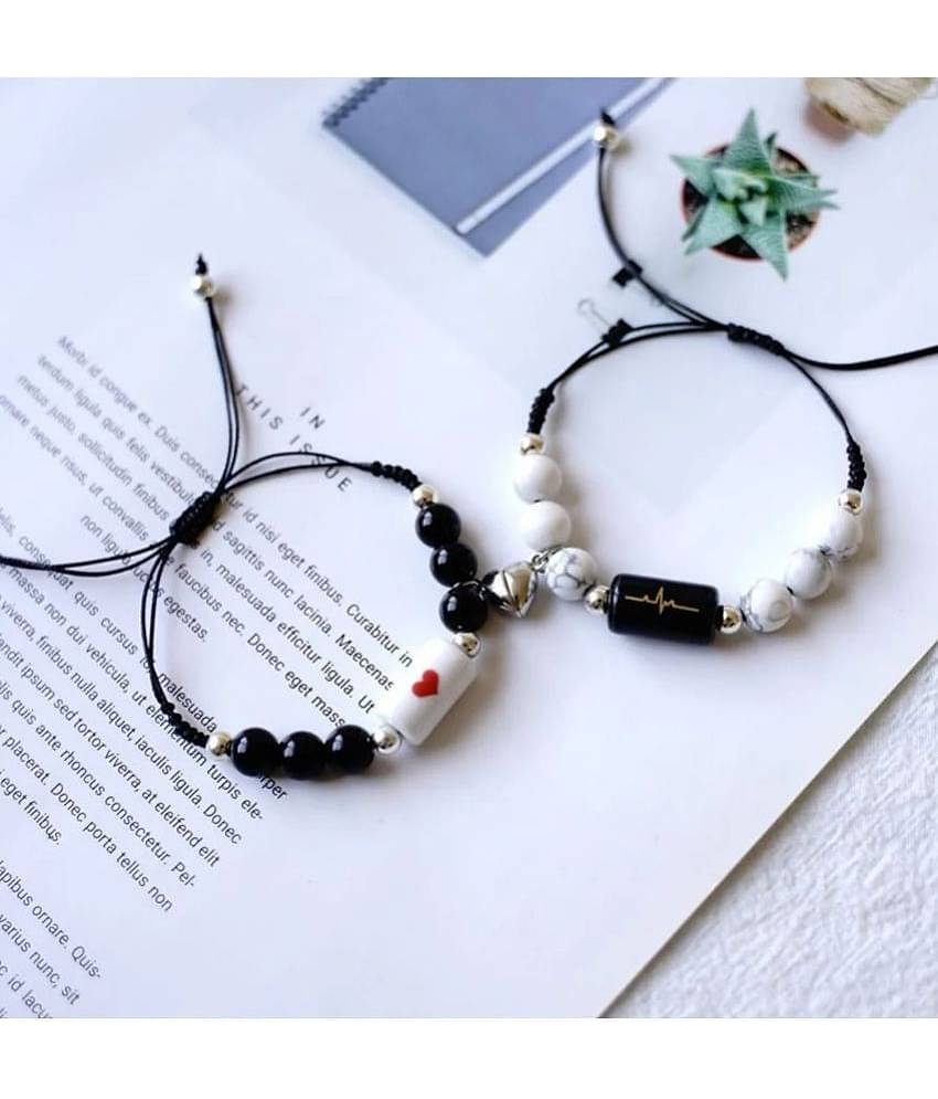 FASHION FRILL Black Bracelet ( Pack of 2 )