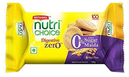Nutrichoice Britannia Digestive High Fibre Biscuits With Zero Maida & Zero Added Sugar, 100G