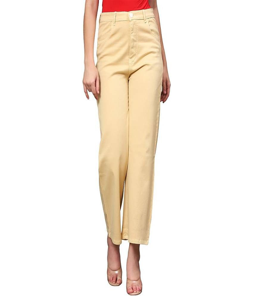 AngelFab - Yellow Denim Flared Women's Jeans ( Pack of 1 )