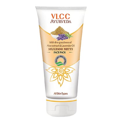 Vlcc Ayurveda Multani Mitti Face Pack - With The Goodness Of Aloe Extract & Lavender Oil, All Skin Types, Paraben Free Certified, 100 G
