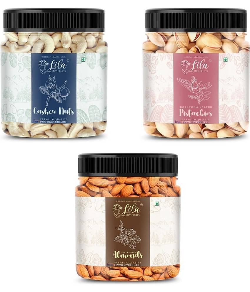 Lila Dry Fruits Cashew, Almond & Pistachios Combo | Kaju Badam Pista Combo (100g x 3)