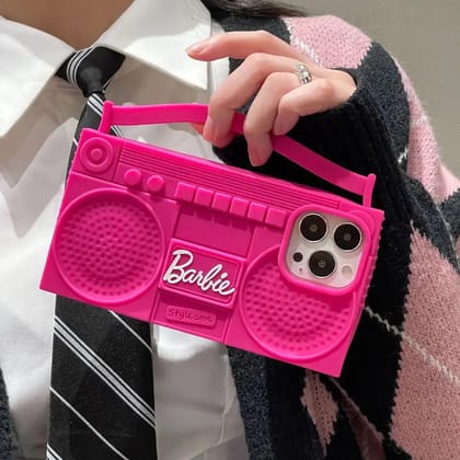 Barbie Pink Speaker Silicone Rubber iPhone Case-iPhone 15 Pro