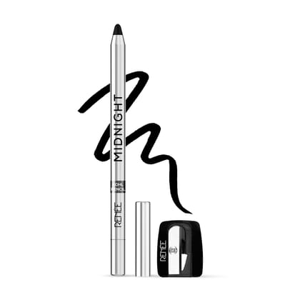 RENEE Midnight Kohl Kajal Pencil | Waterproof, Smudgeproof With Sharpener | 24 Hours Long Stay | Darkest Black | One Swipe Application | Vitamin E, Olive Oil and Castor Oil | Matte Finish |1.5 Gm RENEE Midnight Kohl Kajal Pencil | Waterproof, Smudgeproof