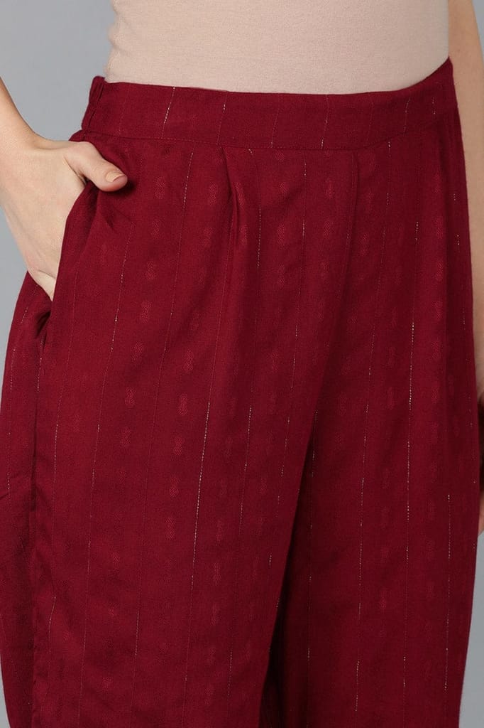 Stylish Women Maroon Silk Blend Yoke Design Solid Straight Kurta Set PKSET1176 2026 at ShopCircu
