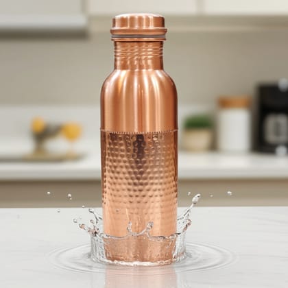 Copper Drinking Water Bottle 900 ML | Pure Copper Leakproof Bottle , Height : 11 Inch (BCMAS202 K)