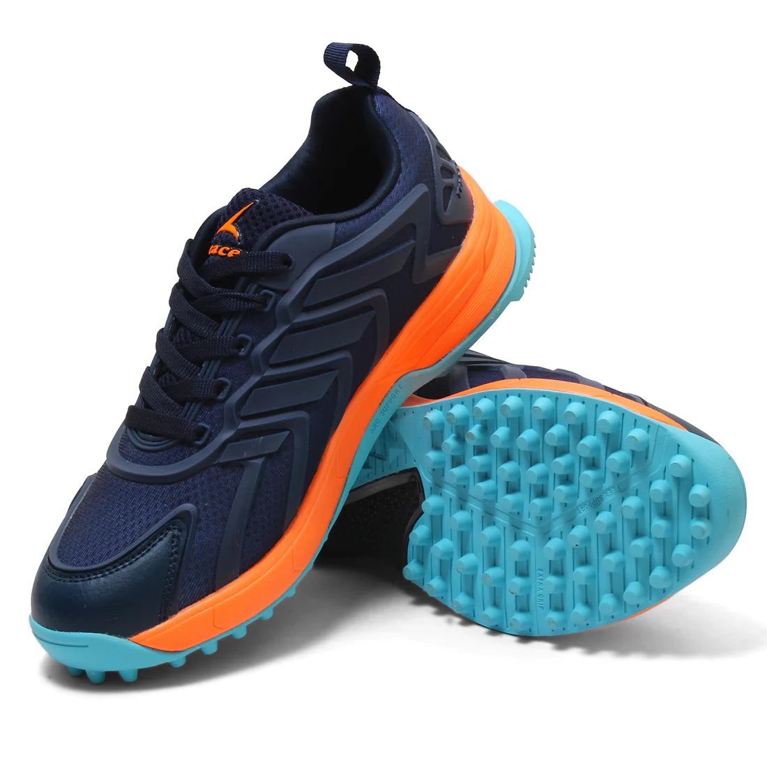 Tracer Ultimate 2251 Rubber Studs Cricket Shoes - Navy/Orange-6