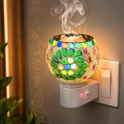 Kapoor Dani Electrical Camphor Diffuser Aroma Oil Burner with Night Lamp for Home Office Temple Room Fragrance Freshener Camphor Machine with Night Lamp with On/Off Switch (Multicolor) Kapoor Dani Electrical Camphor Diffuser Aroma Oil Burner with Night Lamp for Home Office Temple Room Fragrance Freshener Camphor Machine with Night Lamp with On/Off Switch (Multicolor)