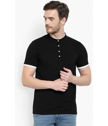 Glito Pack of 1 Cotton Blend Regular Fit Men's T-Shirt ( Black )