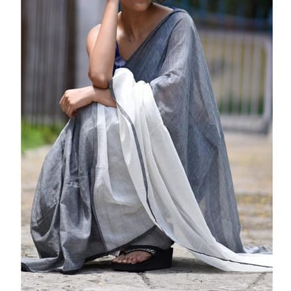 AWESOME LINEN COTTON PRINTED SAREE -1777