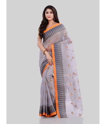 Desh Bidesh Cotton Printed Saree Without Blouse Piece ( Grey )