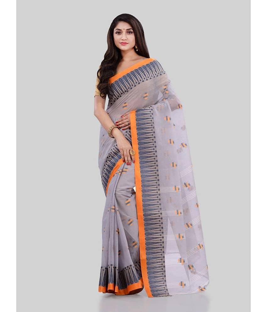 Desh Bidesh Cotton Printed Saree Without Blouse Piece ( Grey )