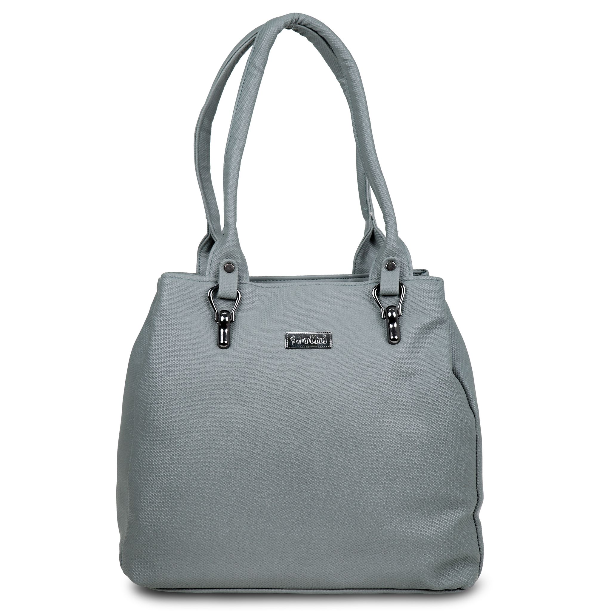 Jothi Lumira Premium Womens Handbag | Multi-Compartment Synthetic Leather Tote | Pebbled Finish | Soft Base | Water-Resistant | Olive Green