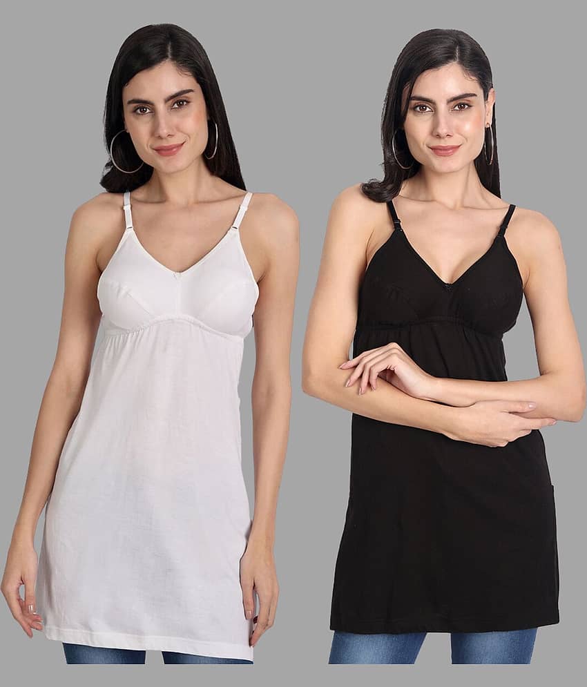 AIMLY Cotton Camisoles - Black Pack of 2