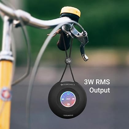 ZEBRONICS County 6 Portable Bluetooth Speaker, 3 Watts, Upto 12 Hours Playback, BTv5.3 | TWS, Multicolour LED, Call Function, Compact Design, Carry Loop (Black) ZEBRONICS County 6 Portable Bluetooth Speaker, 3 Watts, Upto 12 Hours Playback, BTv5.3 | TWS, Multicolour LED, Call Function, Compact Design, Carry Loop (Black)