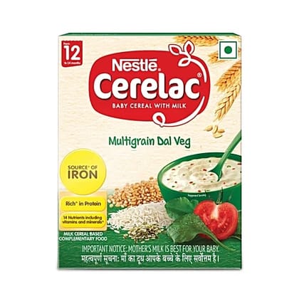 Nestle Cerelac Multigrain Dal Veg Baby Cereal With Milk For 12-24 Months, 300 g