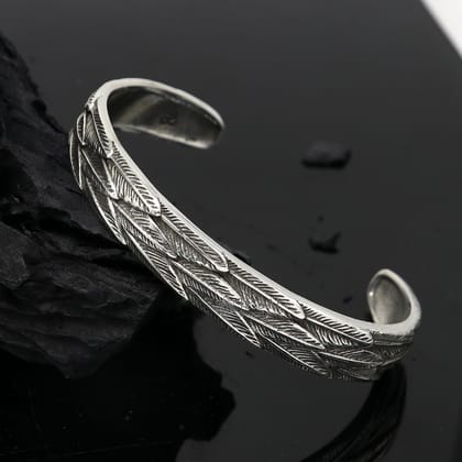 925 sterling silver handmade unique wing feather design adjustable cuff bracelet, cuff kada unsex gifting jewelry solid silver kada cuff149