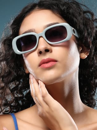 The Retro Cinema Rectangular Sunglass - Coin Grey-Sunglass