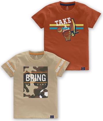 CODEZ Pack of 1 Boys Cotton Blend T-Shirt ( Multi Color )