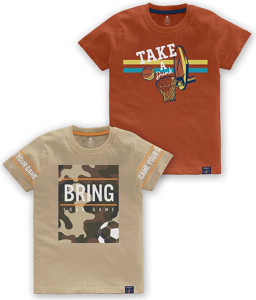 CODEZ Pack of 1 Boys Cotton Blend T-Shirt ( Multi Color )