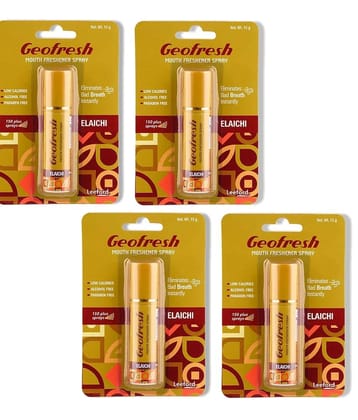 Geofresh Ayurvedic Mouth Freshener Spray Elaichi Flavor Refreshing Breath Anytime 15g ( Pack of 4 )