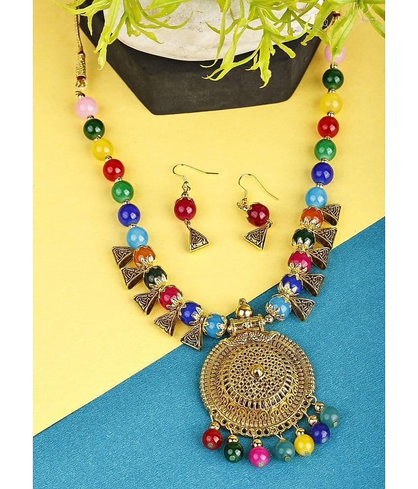 Sunhari Jewels Multicolor Alloy Necklace Set ( Pack of 1 )