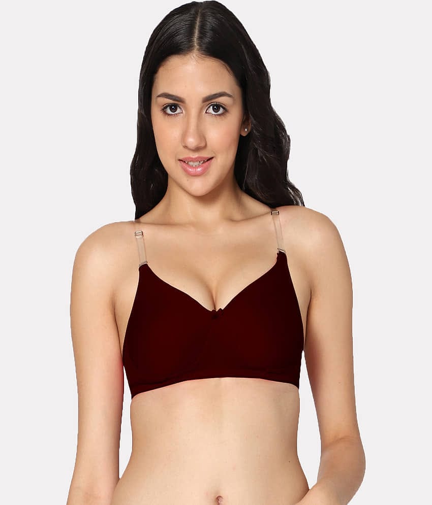 IN CARE LINGERIE Cotton Blend Heavily Padded Women's Push Up Bra ( Maroon )