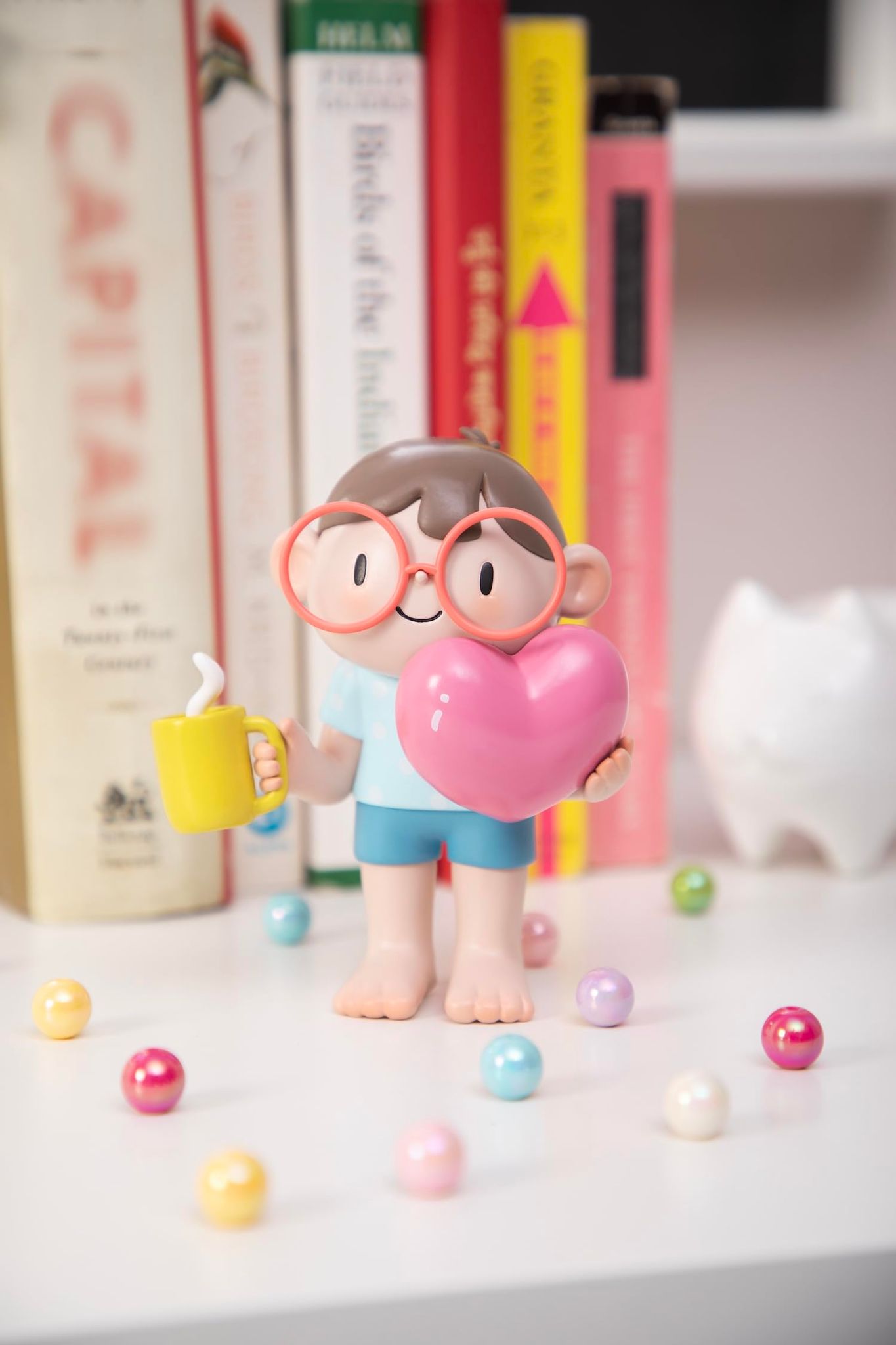 All You Need is Love & Coffeine | 12 cm PVC Figure | Toy Collectible for Home & Desk | Cute Designer Art Vinyl Figurine | Designed by Artist and Illustrator Alicia Souza