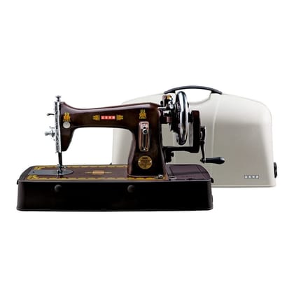 USHA Bandhan DLX Manual Sewing Machine, Composite Body with Cover - Brown USHA Bandhan DLX Manual Sewing Machine, Composite Body with Cover - Brown