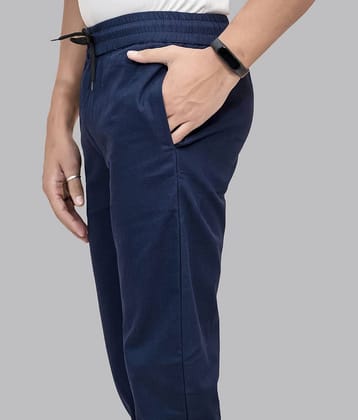 QuaClo Regular Flat Men's Joggers - Navy Blue ( Pack of 1 )
