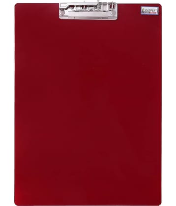 Rasper Red Transparent Acrylic Clip Board Exam Pad for School & Office Unbreakable Writing Pad Student Exam Board Big Size (14x10 Inches)