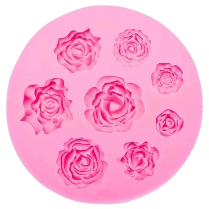 8 Cavity Rose Shape Silicone Fondant Gum Paste Mould